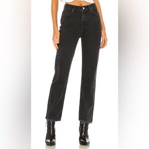 We The Free Dakota Straight Leg Jean in Black size 28
